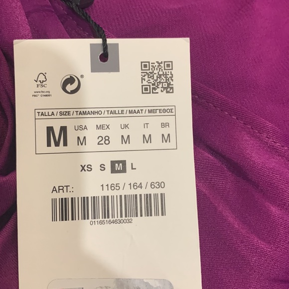 ZARA cropped purple silk top with open back - Picture 3 of 4